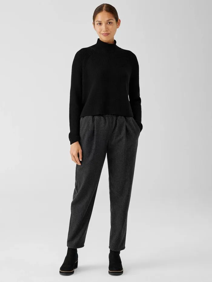 Eileen Fisher Extended Sizing 1X3X Merino Cropped Turtleneck Top In RegenerativeWool Black 8211 Shop