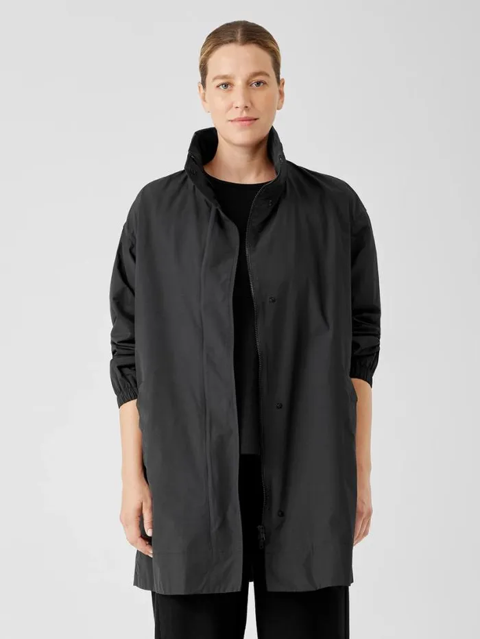 Eileen Fisher Jackets Coats and Vests Light Cotton Nylon Stand Collar Long Coat Black 8211 Shop Eileen Fisher Jackets Coats and Vests Light Cotton Nylon Stand Collar Long Coat Black 8211 Shop