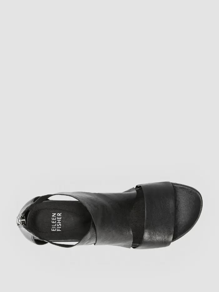 Eileen Fisher Shoes Sport Tumbled Leather Sneaker Sandal Black 8211 Shop