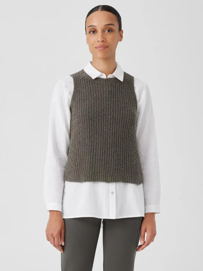 Eileen Fisher Sweaters and Cardigans Cotton Fluff Crew Neck Top Grove 8211 Shop