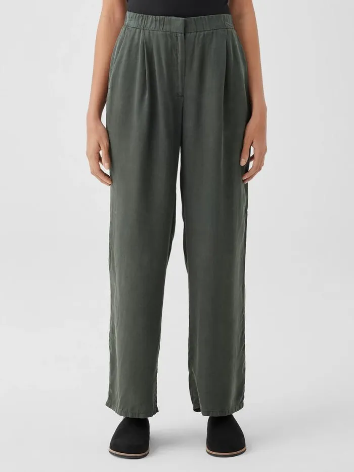 Eileen Fisher Sweaters and Cardigans Sandwashed Twill Wide Trouser Pant Ocean 8211 Shop