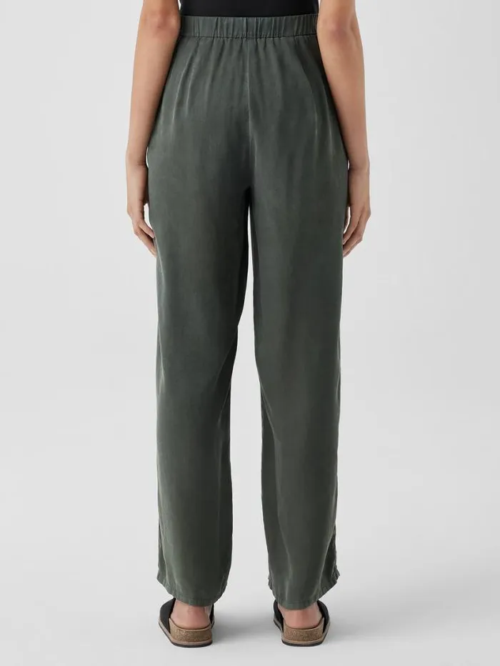 Eileen Fisher Sweaters and Cardigans Sandwashed Twill Wide Trouser Pant Ocean 8211 Shop