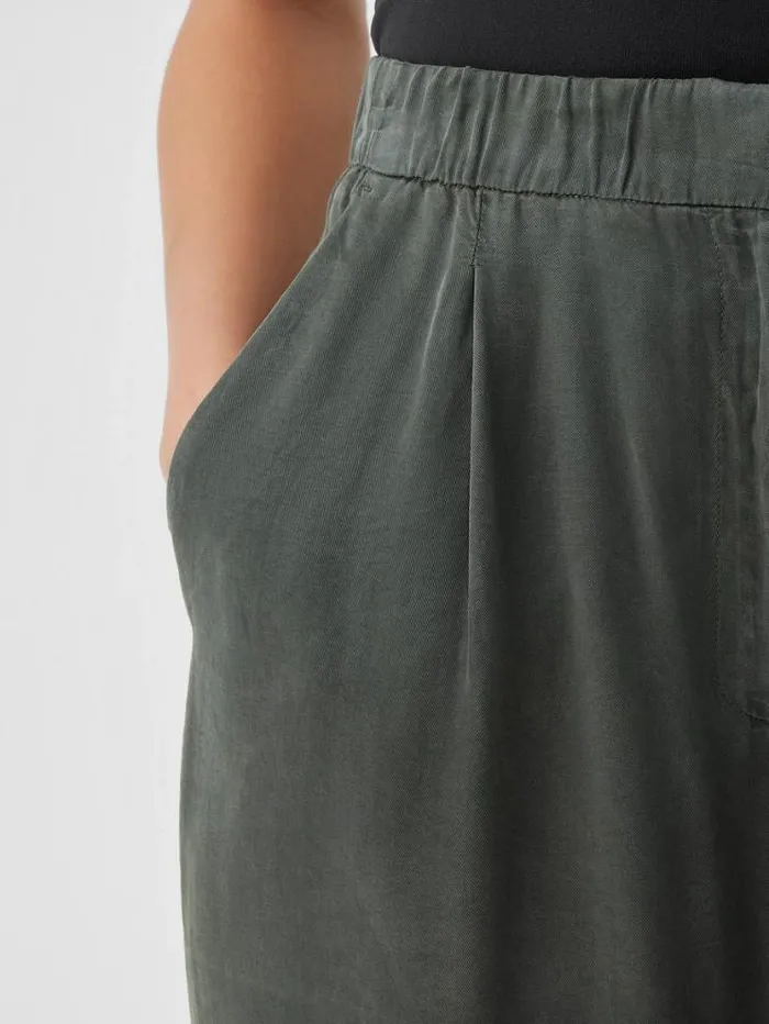 Eileen Fisher Sweaters and Cardigans Sandwashed Twill Wide Trouser Pant Ocean 8211 Shop