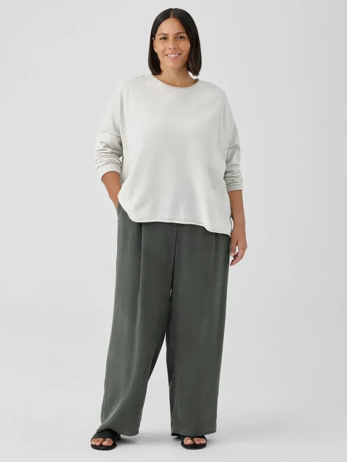Eileen Fisher Sweaters and Cardigans Sandwashed Twill Wide Trouser Pant Ocean 8211 Shop