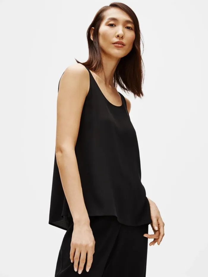 Eileen Fisher Tanks and Camis System Silk Georgette Crepe Tank Black 8211 Shop Eileen Fisher Tanks and Camis System Silk Georgette Crepe Tank Black 8211 Shop