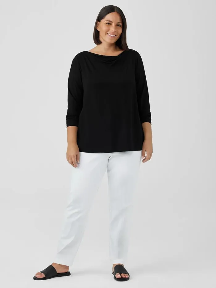 Eileen Fisher Tops and Tees Fine Jersey Cowl Neck Top Black 8211 Shop