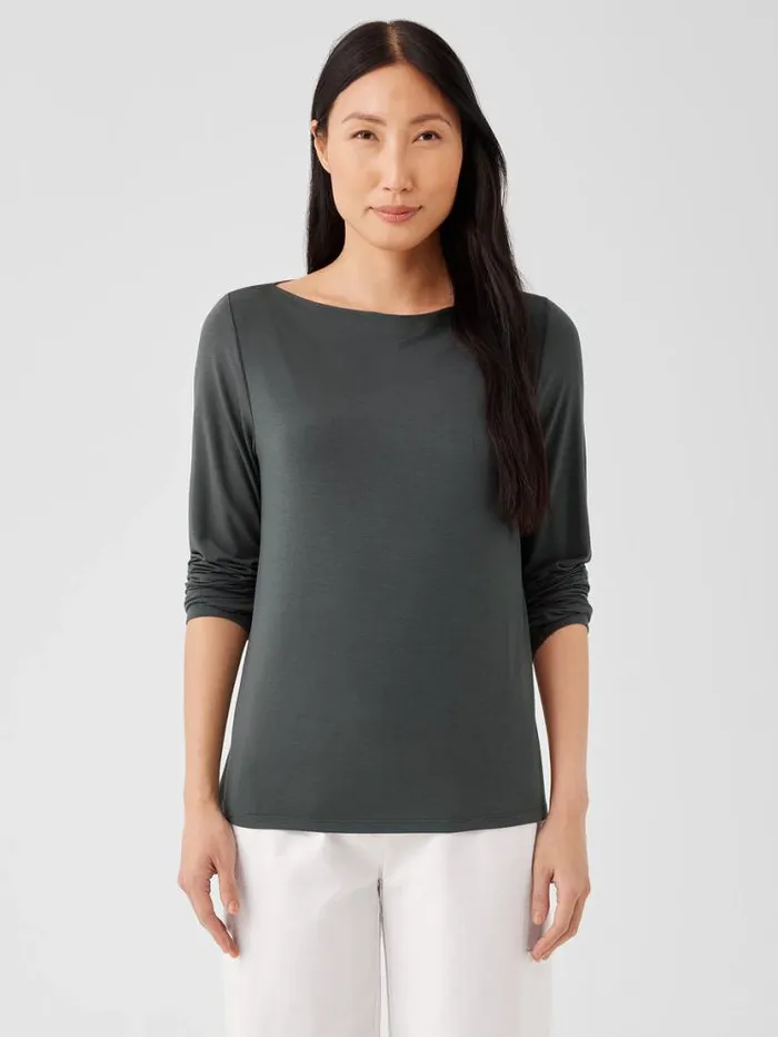 Eileen Fisher Tops and Tees Fine Jersey Cowl Neck Top Grove 8211 Shop