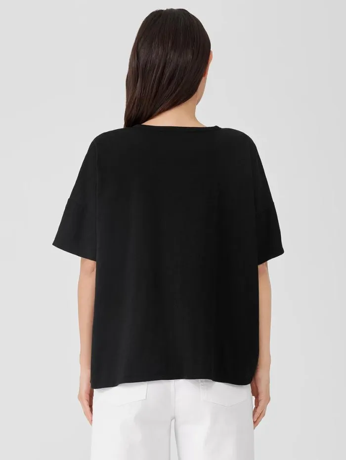 Eileen Fisher Tops and Tees Organic Cotton Slub Crew Neck Tee Black 8211 Shop