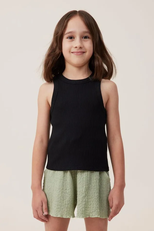 Eleanor Tank Black Rib Girls Cotton On Tops and TShirts