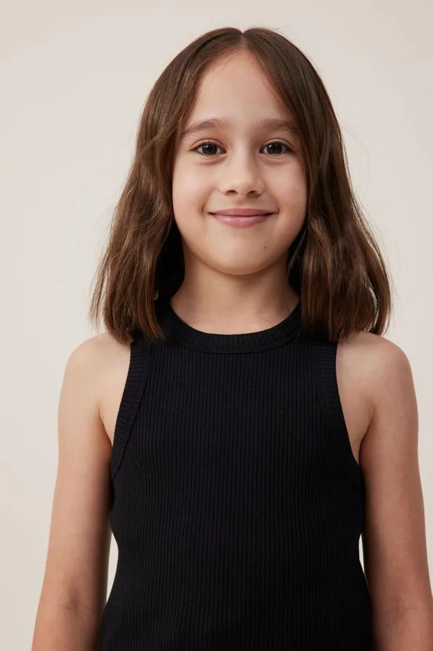 Eleanor Tank Black Rib Girls Cotton On Tops and TShirts Eleanor Tank Black Rib Girls Cotton On Tops and TShirts
