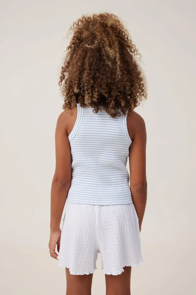 Eleanor Tank Whitedusk Blue Stripe Rib Girls Cotton On Tops and TShirts Eleanor Tank Whitedusk Blue Stripe Rib Girls Cotton On Tops and TShirts