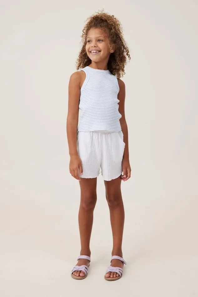 Eleanor Tank Whitedusk Blue Stripe Rib Girls Cotton On Tops and TShirts Eleanor Tank Whitedusk Blue Stripe Rib Girls Cotton On Tops and TShirts