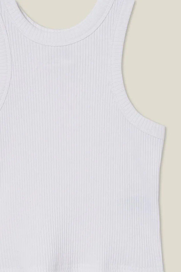 Eleanor Tank White Rib Girls Cotton On Tops and TShirts Eleanor Tank White Rib Girls Cotton On Tops and TShirts
