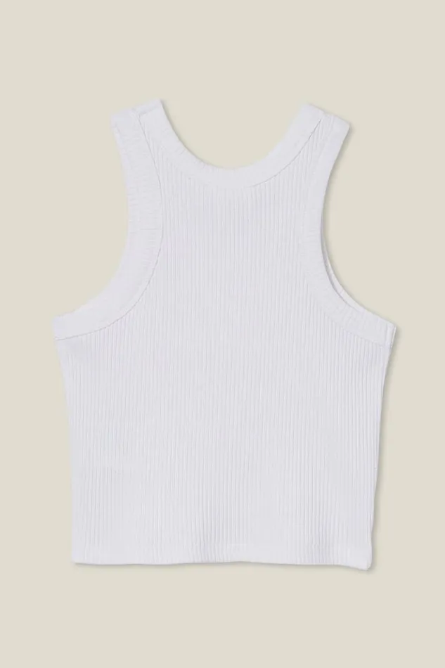 Eleanor Tank White Rib Girls Cotton On Tops and TShirts Eleanor Tank White Rib Girls Cotton On Tops and TShirts