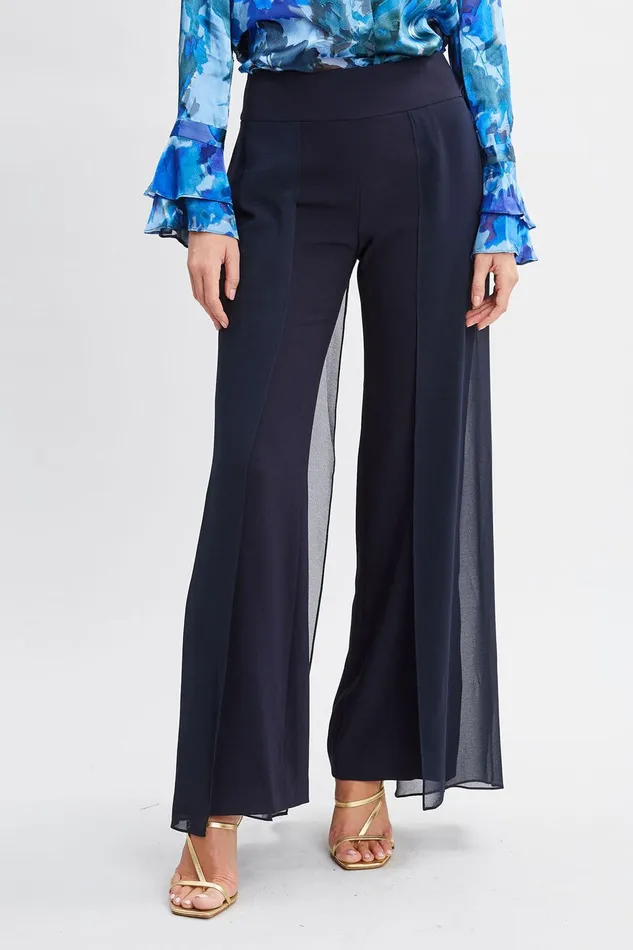 Elie Tahari Chiffon Panel Pant Stargazer Women Bottoms