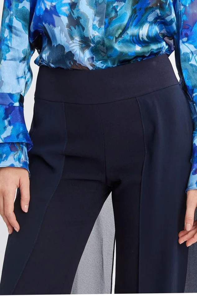 Elie Tahari Chiffon Panel Pant Stargazer Women Bottoms