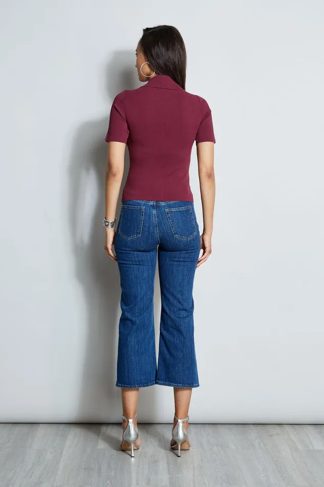 Elie Tahari Contour Sweater Cranberry Women Tops