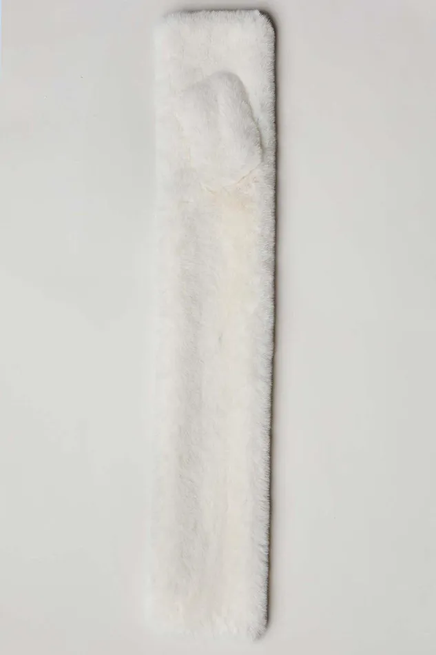 Elie Tahari Faux Fur Pull Through Scarf Ivory Women Hats