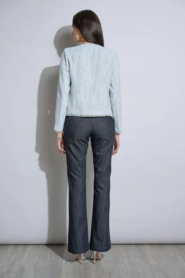 Elie Tahari Fringe Edge Tweed Jacket Gabby Tweed Women Jackets and Blazers