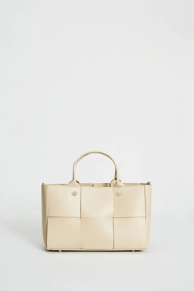 Elie Tahari Leather Weave Handbag Oyster Women Handbags