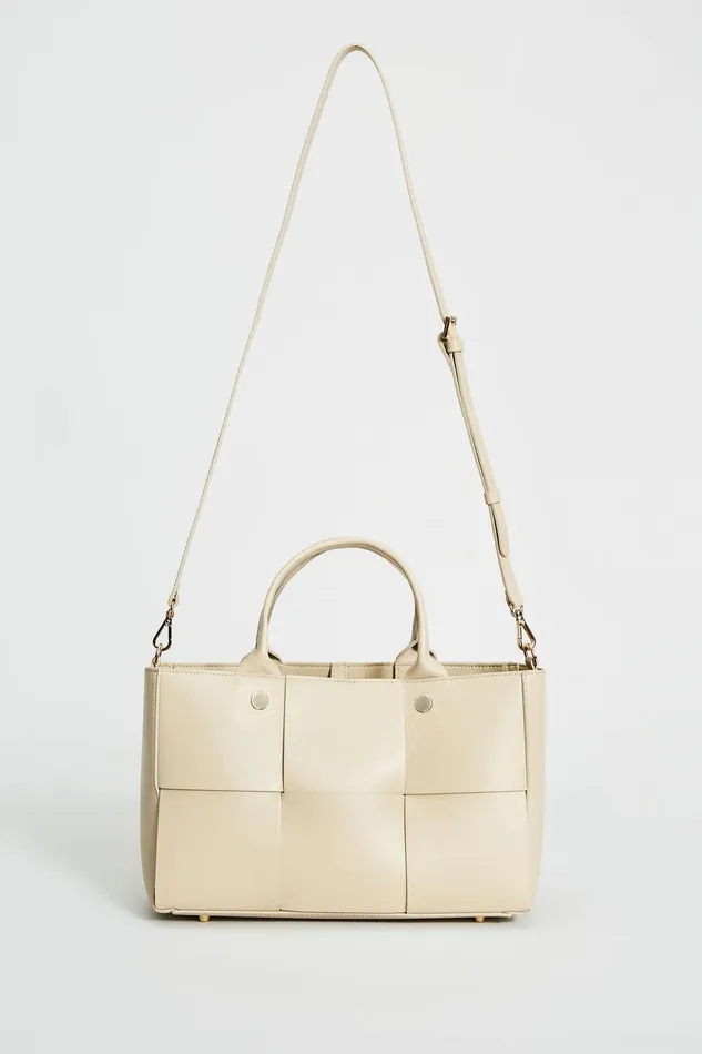 Elie Tahari Leather Weave Handbag Oyster Women Handbags