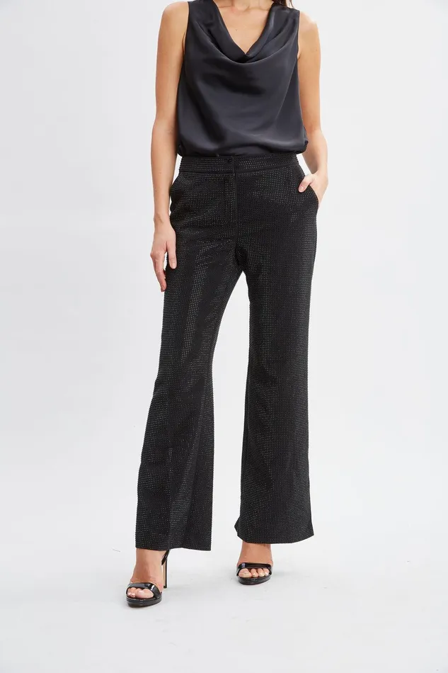 Elie Tahari Rhinestone Embellished Pants Noir Women Suiting
