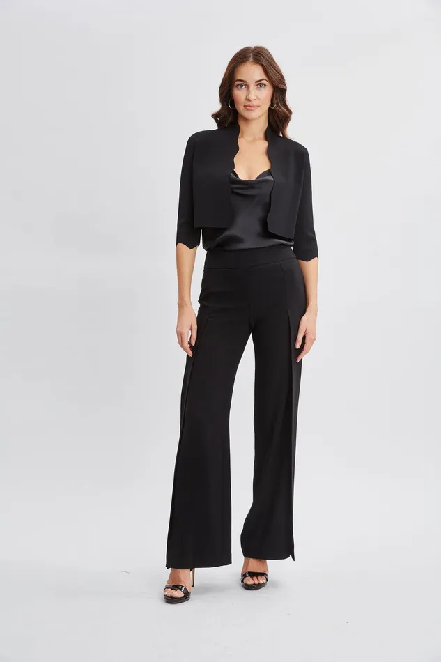 Elie Tahari Scallop Cardigan Black Women Tops
