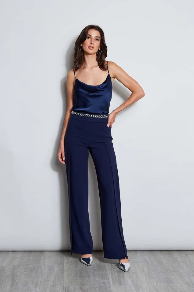 Elie Tahari Silk Satin Cami Galaxy Navy Women Tops