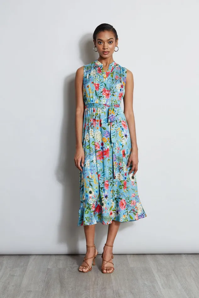 Elie Tahari Silk Wild Meadow Shirt Dress Wild Meadow Print Women Dresses and Jumpsuits