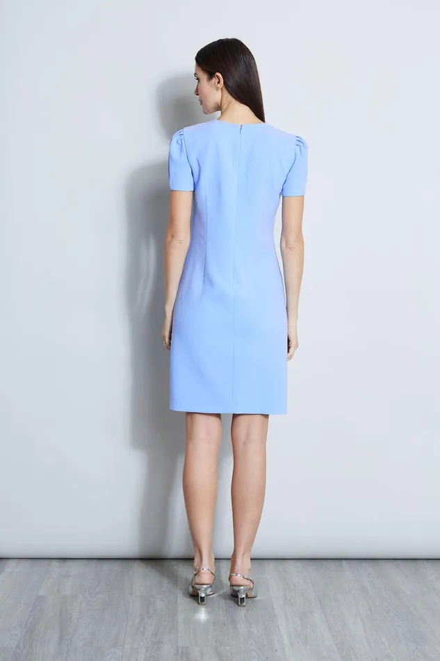 Elie Tahari Tulip Ring Shift Dress Horizon Blue Women Dresses and Jumpsuits