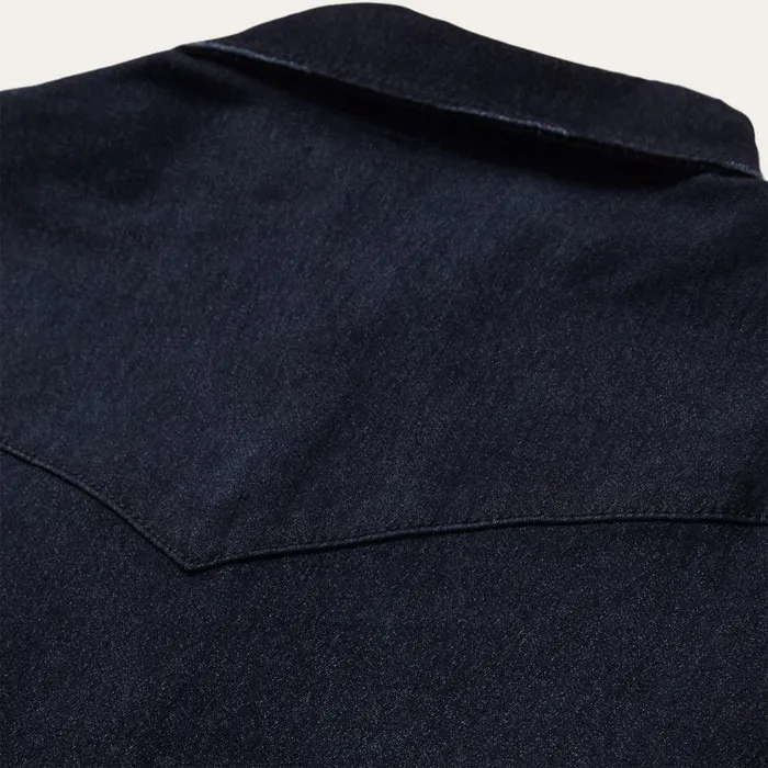 Embroidered Dark Denim Snap Front Shirt Blue Women Stetson Denim Shirts