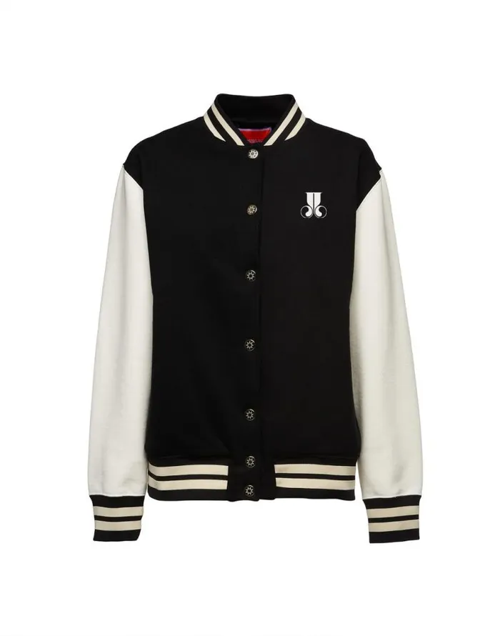 Embroidered Sisterhood Varsity Bomber Solid Black Women La Double J Outerwear