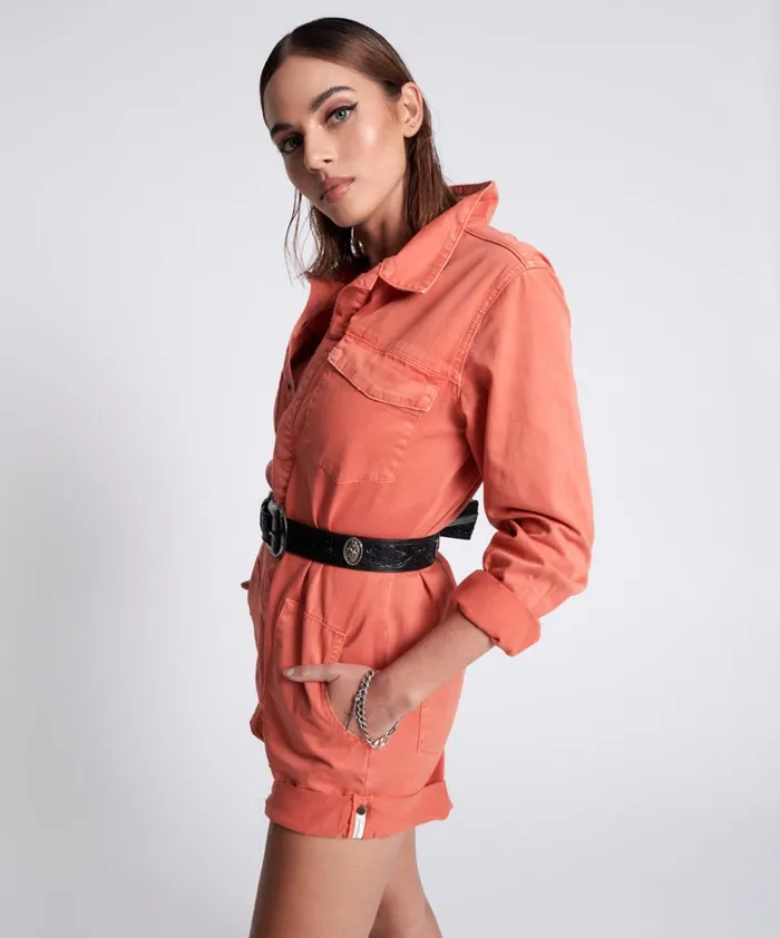 ENVIOUS ORANGE CARGO PROPHECY JUMPSUIT Women One Teaspoon Denim Jumpsuits ENVIOUS ORANGE CARGO PROPHECY JUMPSUIT Women One Teaspoon Denim Jumpsuits