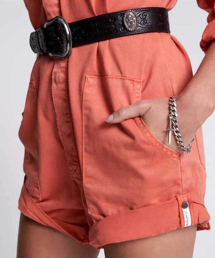 ENVIOUS ORANGE CARGO PROPHECY JUMPSUIT Women One Teaspoon Denim Jumpsuits ENVIOUS ORANGE CARGO PROPHECY JUMPSUIT Women One Teaspoon Denim Jumpsuits
