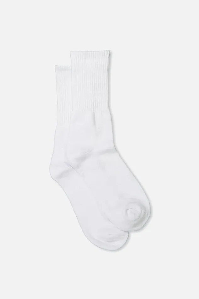 Essential Sock White Solid Men Cotton On Socks and Underwear