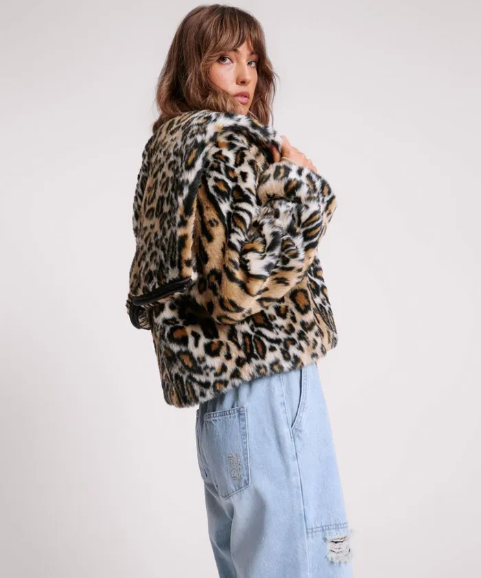 FAUX LEOPARD SPLIT HOOD JACKET Women One Teaspoon Jackets FAUX LEOPARD SPLIT HOOD JACKET Women One Teaspoon Jackets