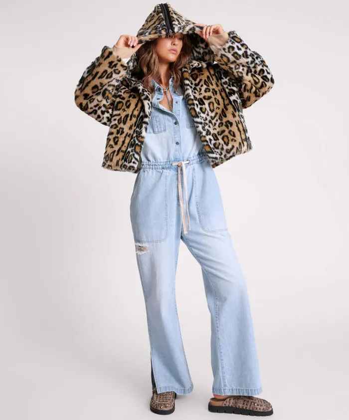 FAUX LEOPARD SPLIT HOOD JACKET Women One Teaspoon Jackets FAUX LEOPARD SPLIT HOOD JACKET Women One Teaspoon Jackets