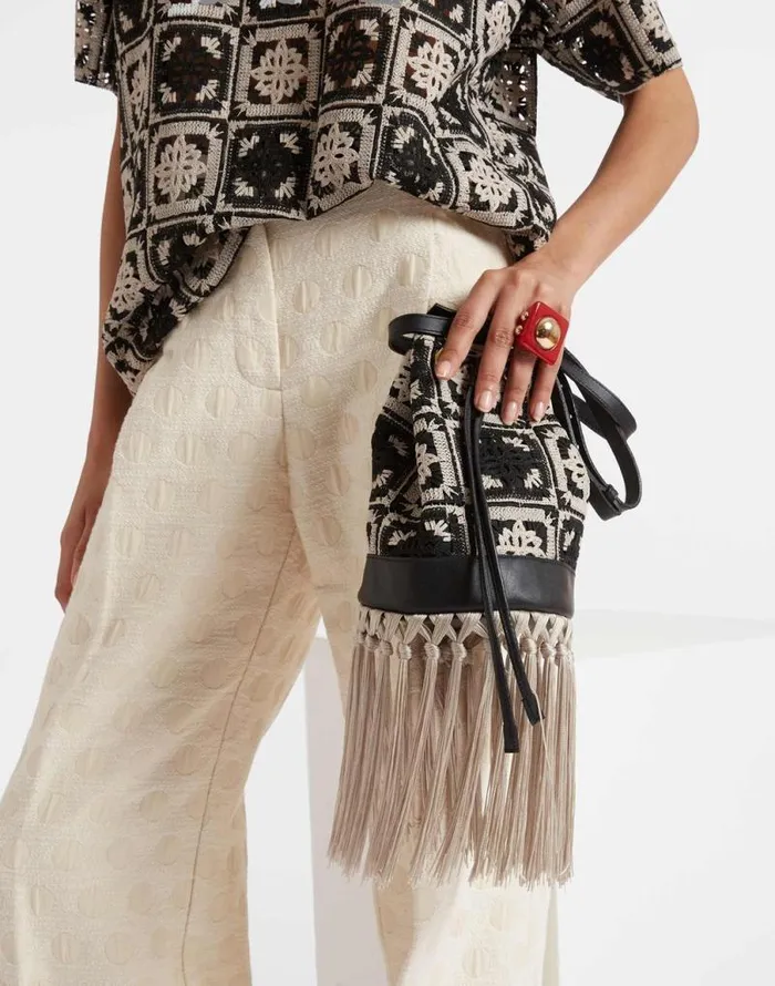 Feria Crossbody Bag Mini Tiles Black Women La Double J Bags and Pochettes Feria Crossbody Bag Mini Tiles Black Women La Double J Bags and Pochettes