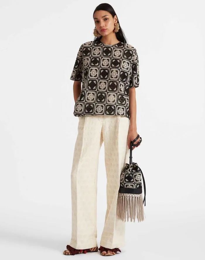 Feria Crossbody Bag Mini Tiles Black Women La Double J Bags and Pochettes Feria Crossbody Bag Mini Tiles Black Women La Double J Bags and Pochettes