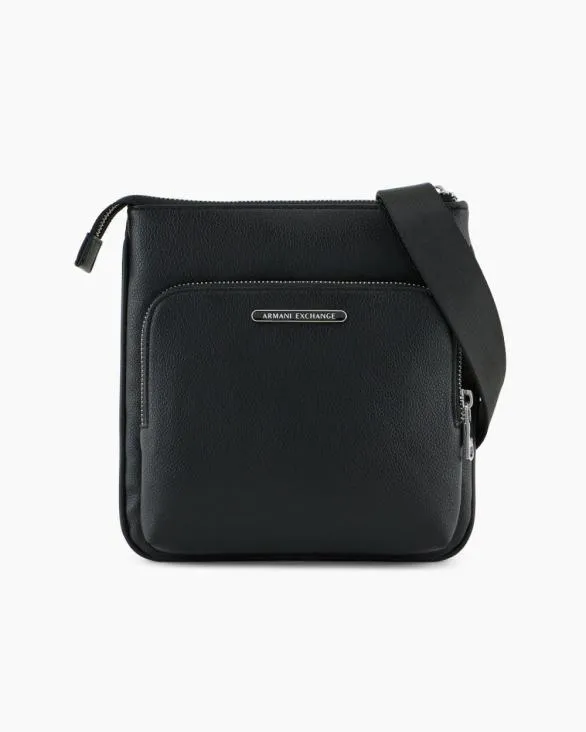 Flat Shoulder Bag Black Men Armani Crossbody Bags
