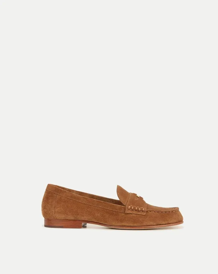Flats and Loafers Shop Veronica Beard Penny Suede Loafer Black