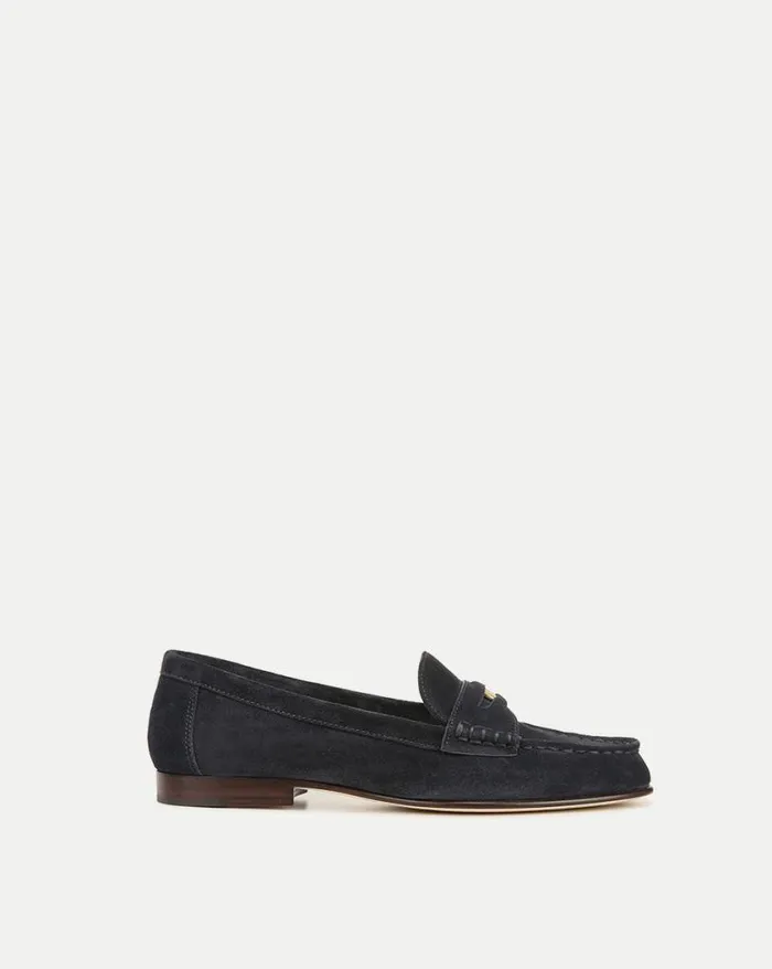 Flats and Loafers Shop Veronica Beard Penny Suede Loafer Black