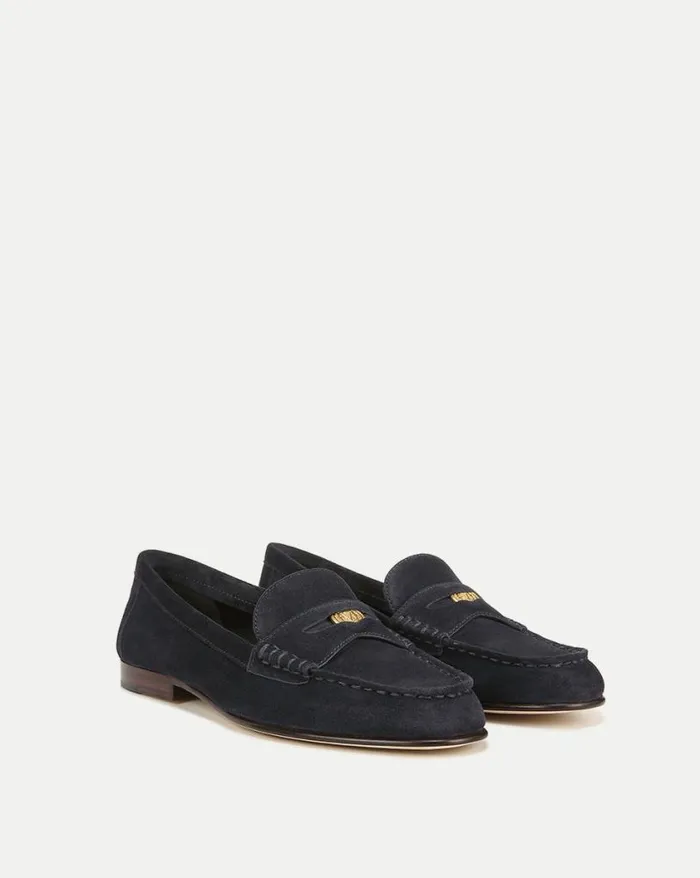 Flats and Loafers Shop Veronica Beard Penny Suede Loafer Black