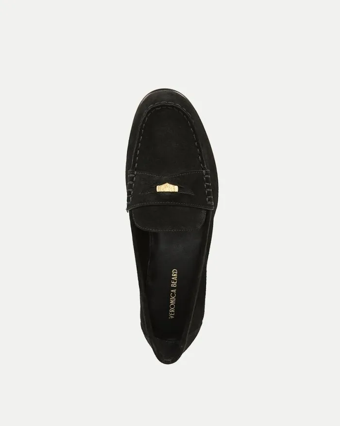 Flats and Loafers Shop Veronica Beard Penny Suede Loafer Black