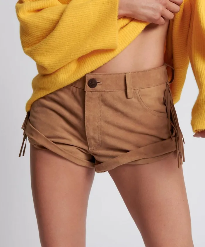 FRINGED BANDITS LOW WAIST SUEDE SHORT Women One Teaspoon Bottoms FRINGED BANDITS LOW WAIST SUEDE SHORT Women One Teaspoon Bottoms