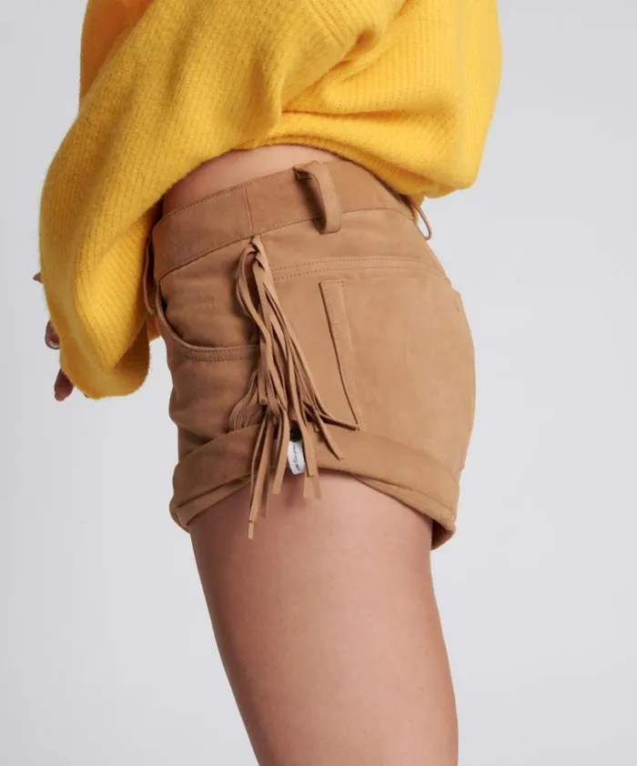 FRINGED BANDITS LOW WAIST SUEDE SHORT Women One Teaspoon Bottoms FRINGED BANDITS LOW WAIST SUEDE SHORT Women One Teaspoon Bottoms