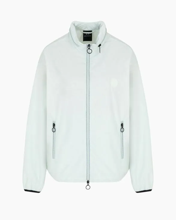 Full Zip Jacket With Removable Hood Lightblue Women Armani Outerwear