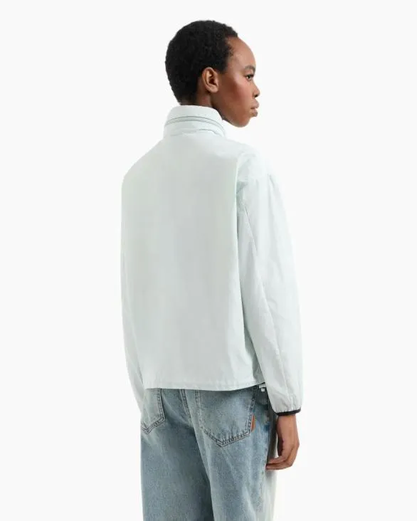 Full Zip Jacket With Removable Hood Lightblue Women Armani Outerwear Full Zip Jacket With Removable Hood Lightblue Women Armani Outerwear
