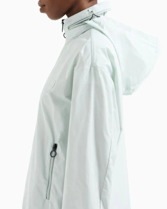 Full Zip Jacket With Removable Hood Lightblue Women Armani Outerwear Full Zip Jacket With Removable Hood Lightblue Women Armani Outerwear