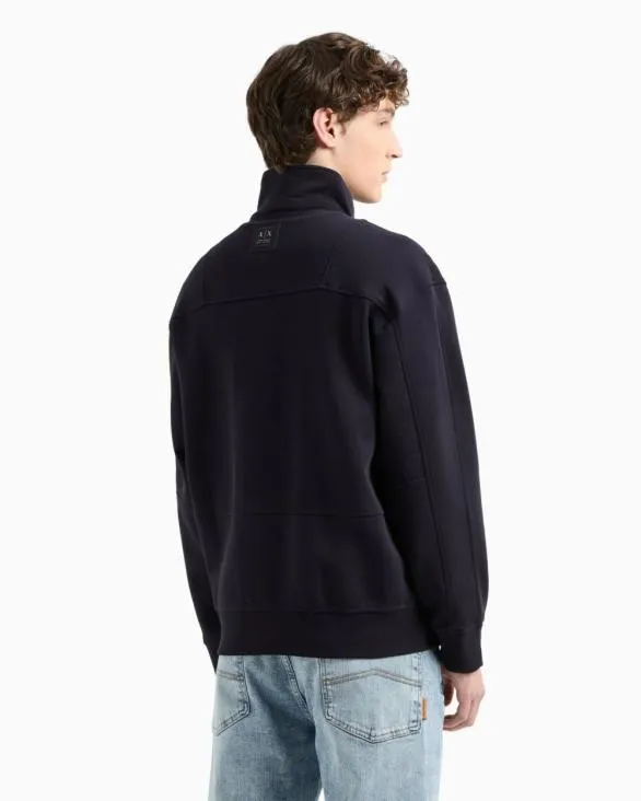 Full Zip Sweatshirt In Bonded Cotton Blend Navyblue Men Armani Matching Sets